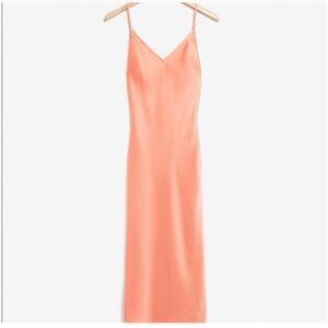Express silk orange slip dress